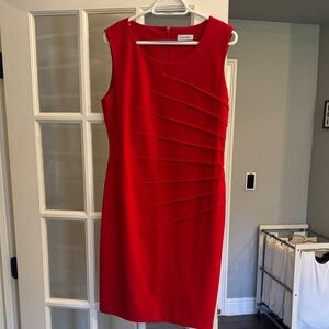 Calvin Klein Red Midi Dress